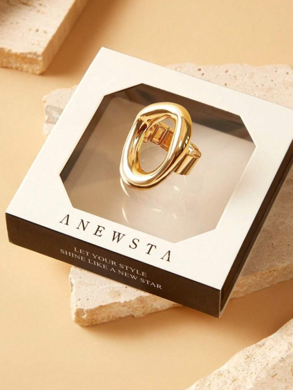 Gold Chunky O-Ring Statement Ring